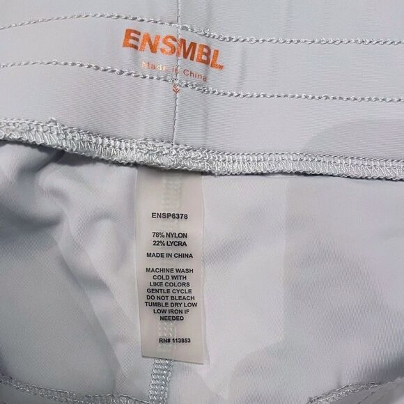 ENSMBL Align Curve Hem Legging Gray Peach White Stripe Size Small - Picture 5 of 6